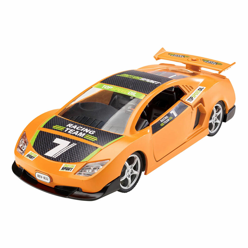 Revell Junior Kit Pull Back Racing Car, Rennauto, Orange, Modellbausatz für Kinder, 38 Teile, ab 4 Jahren, 00832