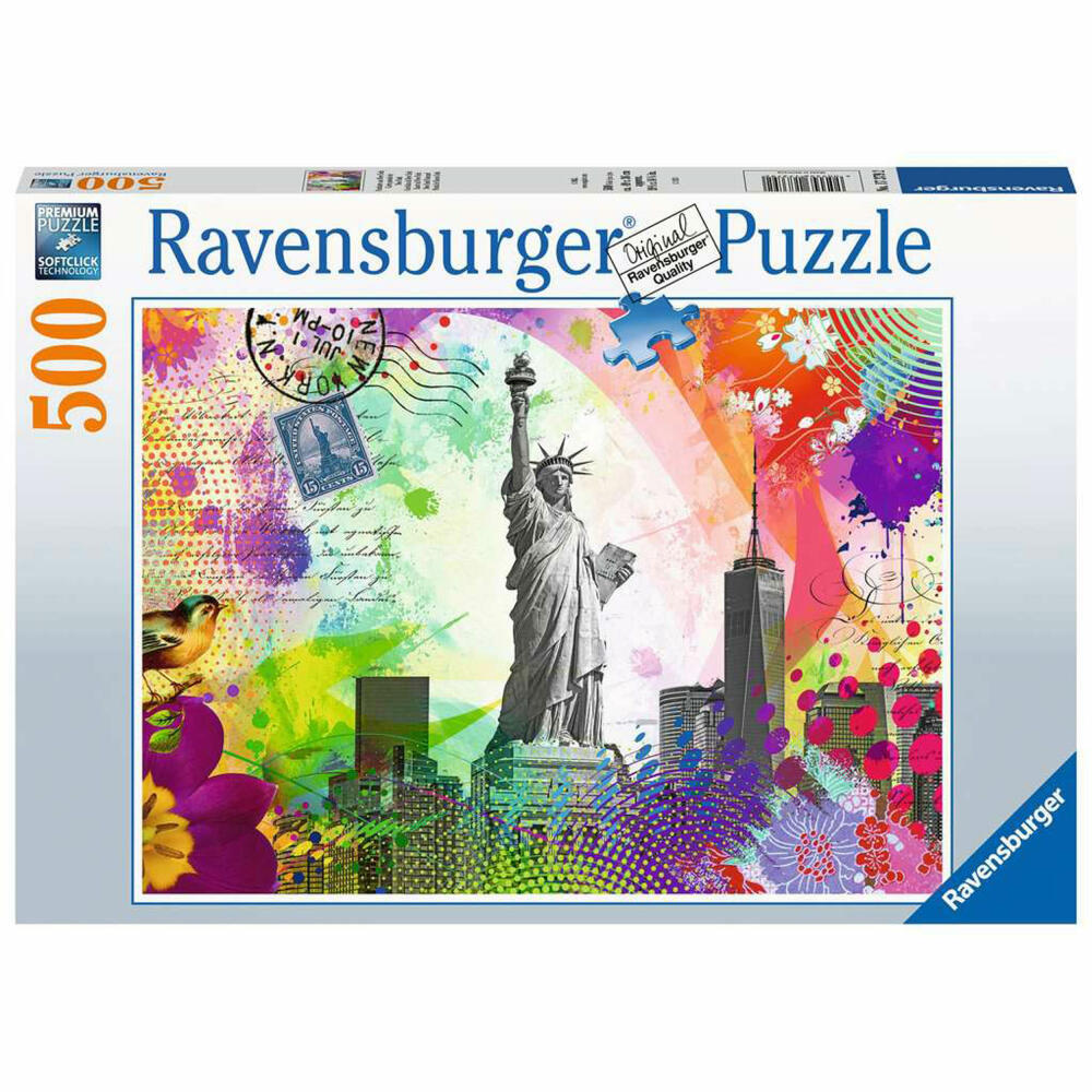 Ravensburger Postkarte aus New York, Kinderpuzzle, Kinder Puzzle, Premium Qualität, 500 Teile, 17379