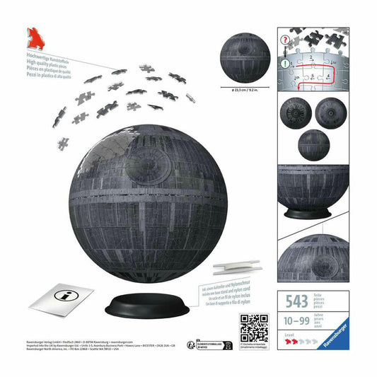 Ravensburger 3D Puzzle Ball Star Wars Todesstern, Puzzleball, Puzzles, 540 Teile, ab 10 Jahren, 11555