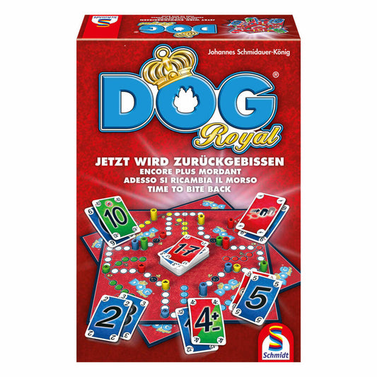 Schmidt Spiele DOG Royal, Familienspiel, Brettspiel, Kartenspiel, 2 bis 6 Spieler, 49267