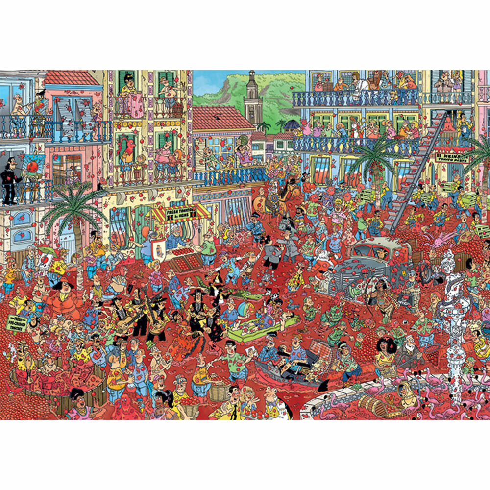 Jumbo Spiele Jan van Haasteren - La Tomatina, Puzzle, Erwachsenenpuzzle, Puzzlespiel, 1000 Teile, 20043