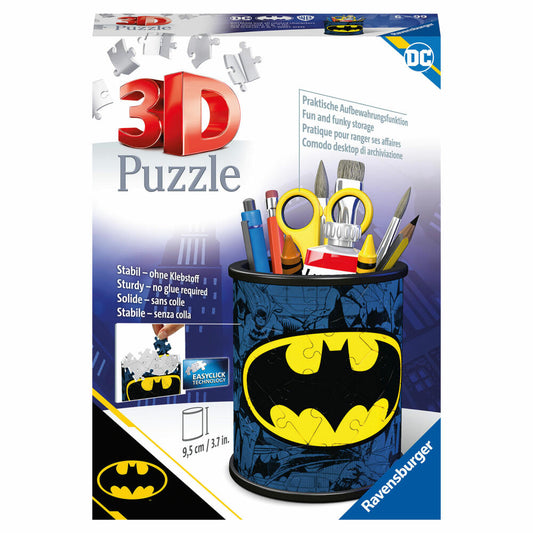 Ravensburger 3D-Puzzle Utensilo Batman, 3D Puzzle, Kinderpuzzle, Stiftehalter, 54 Teile, 11275