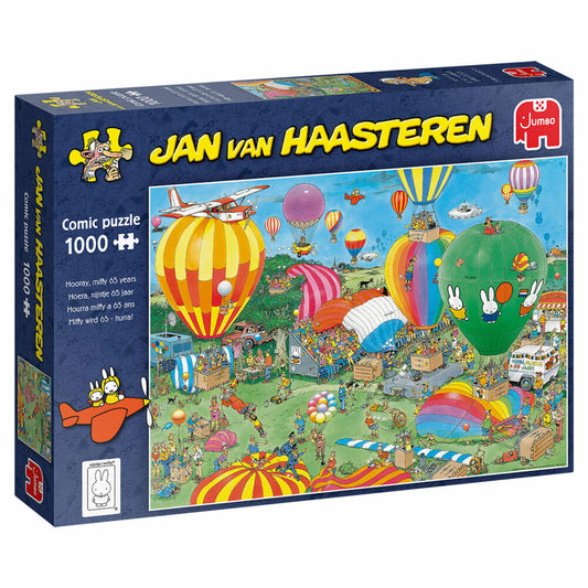 Jumbo Spiele Jan van Haasteren - Hurra, 65 Jahre Miffy!, Puzzle, Erwachsenenpuzzle, Puzzlespiel, 1000 Teile, 20024