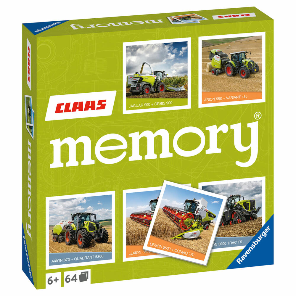 Ravensburger memory CLAAS, Memospiel, Kinderspiel, Kinder Spiel, ab 6 Jahre, 20882