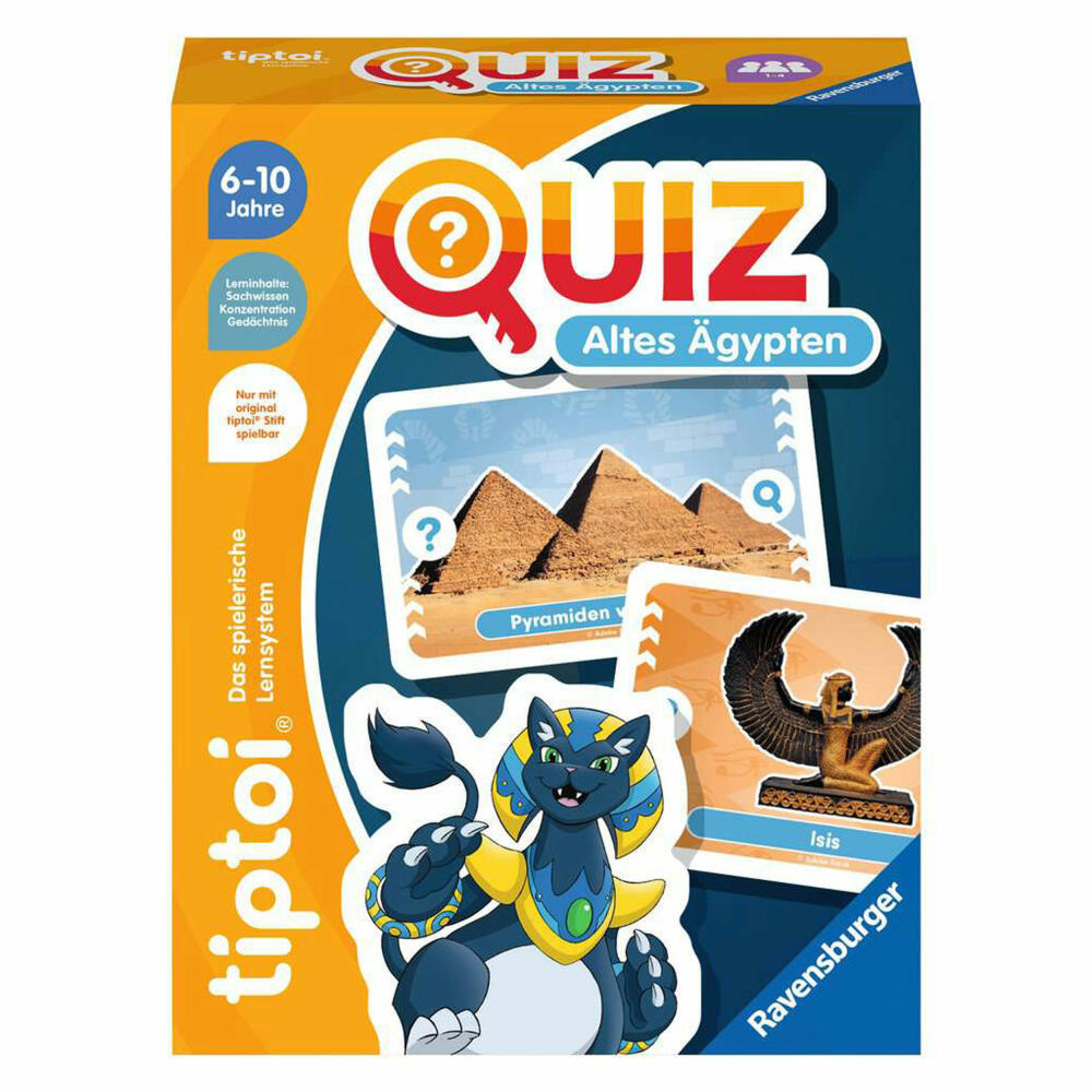 Ravensburger tiptoi Quiz Altes Ägypten, Quizspiel, Wissensspiel, Kartenspiel, Lernspiel, Kinder, 00166