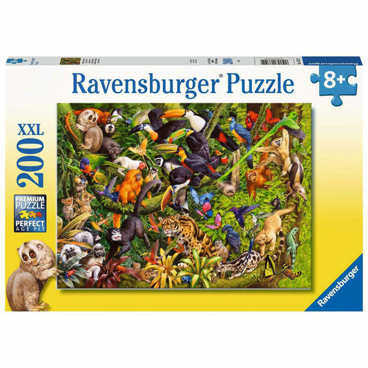 Ravensburger Kinderpuzzle Bunter Dschungel, Kinder Puzzle, Puzzles, 200 Teile XXL, ab 8 Jahren, 13351