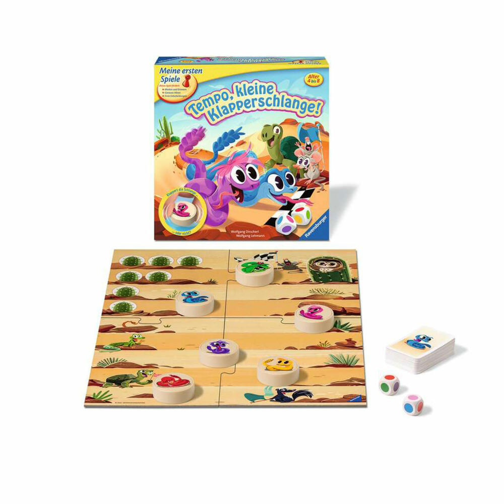 Ravensburger Tempo, kleine Klapperschlange!, Würfelspiel, Brettspiel, Kinderspiel, Kinder, 20950