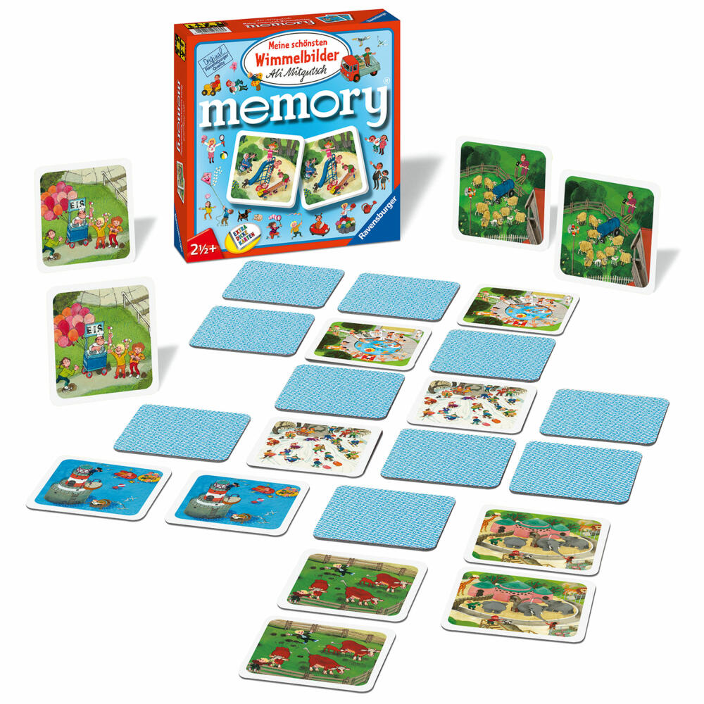 Ravensburger Lustige Kinderspiele Meine schönsten Wimmelbilder memory, Merkspiel, Kartenspiel, Kinder Spiel, 81297