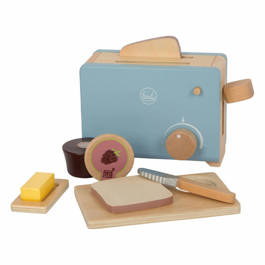 Legler Toaster-Set tasty, Küchenspielzeug, Spielzeug-Nahrung, Kaufladen Zubehör, Holz, 12246