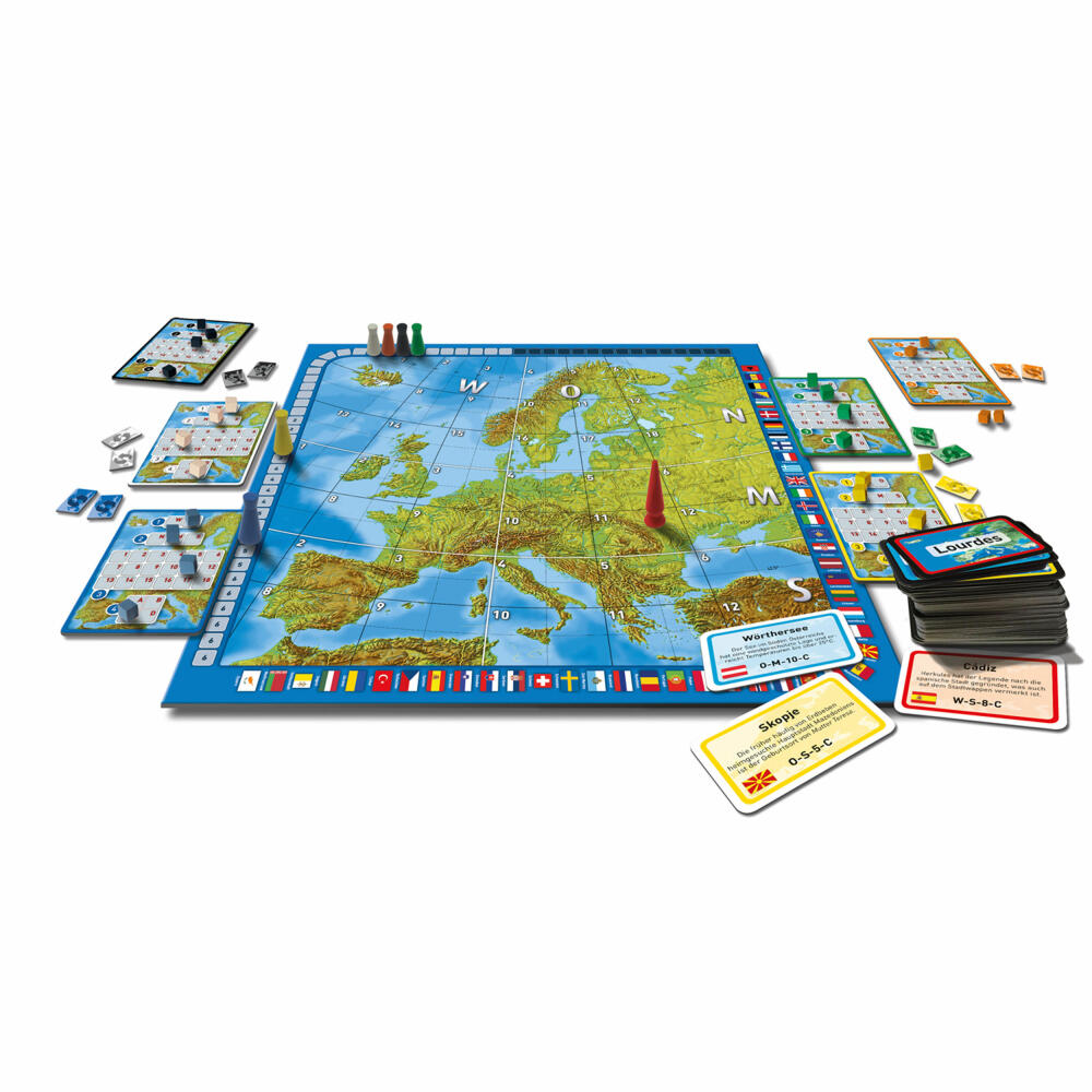 KOSMOS Familienspiele Europa, Wissenspiel, Erdkunde, Geographie Spiel, ab 10 Jahren, 692636