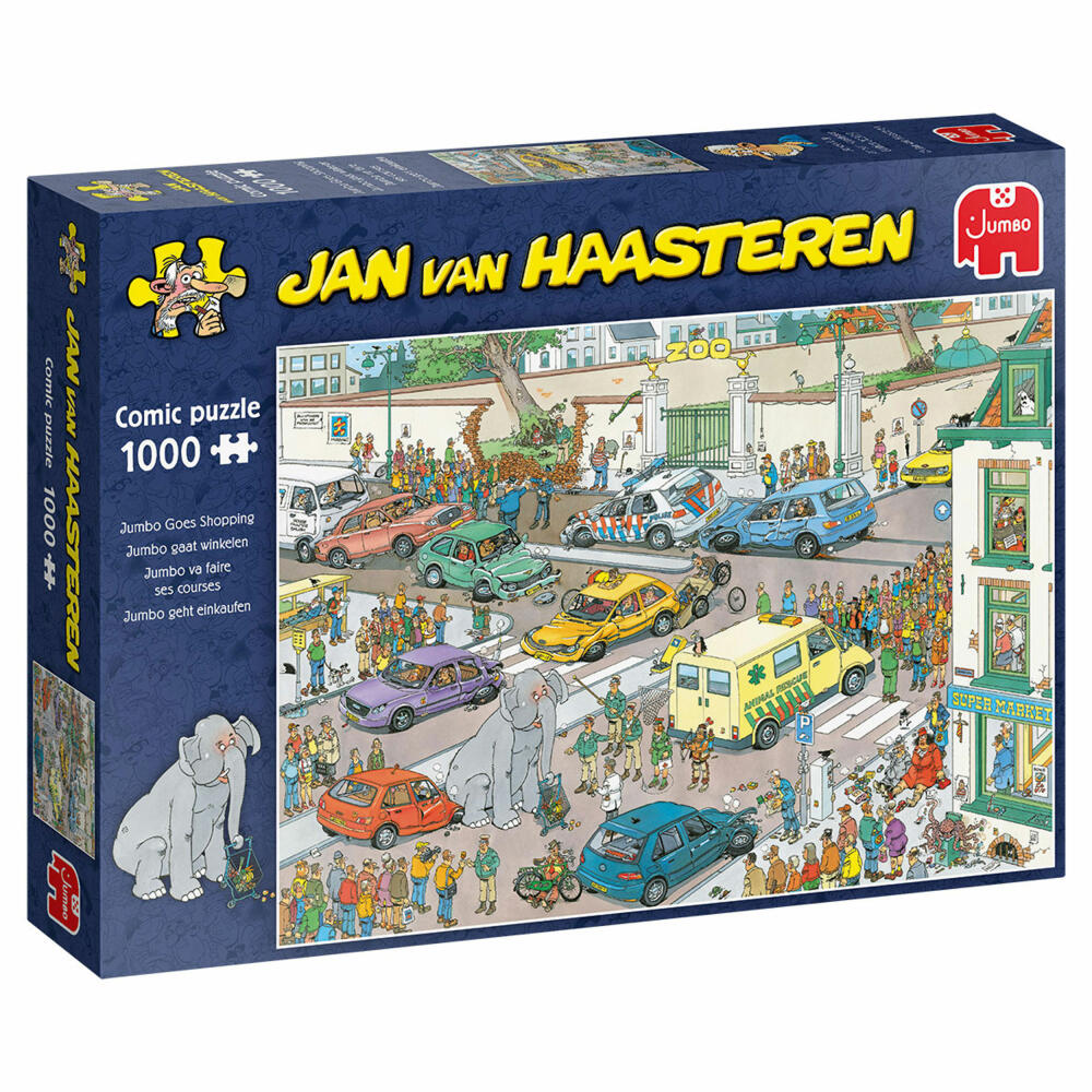 Jumbo Spiele Jan van Haasteren - Jumbo geht einkaufen, Puzzle, Erwachsenenpuzzle, Puzzlespiel, 1000 Teile, 20028