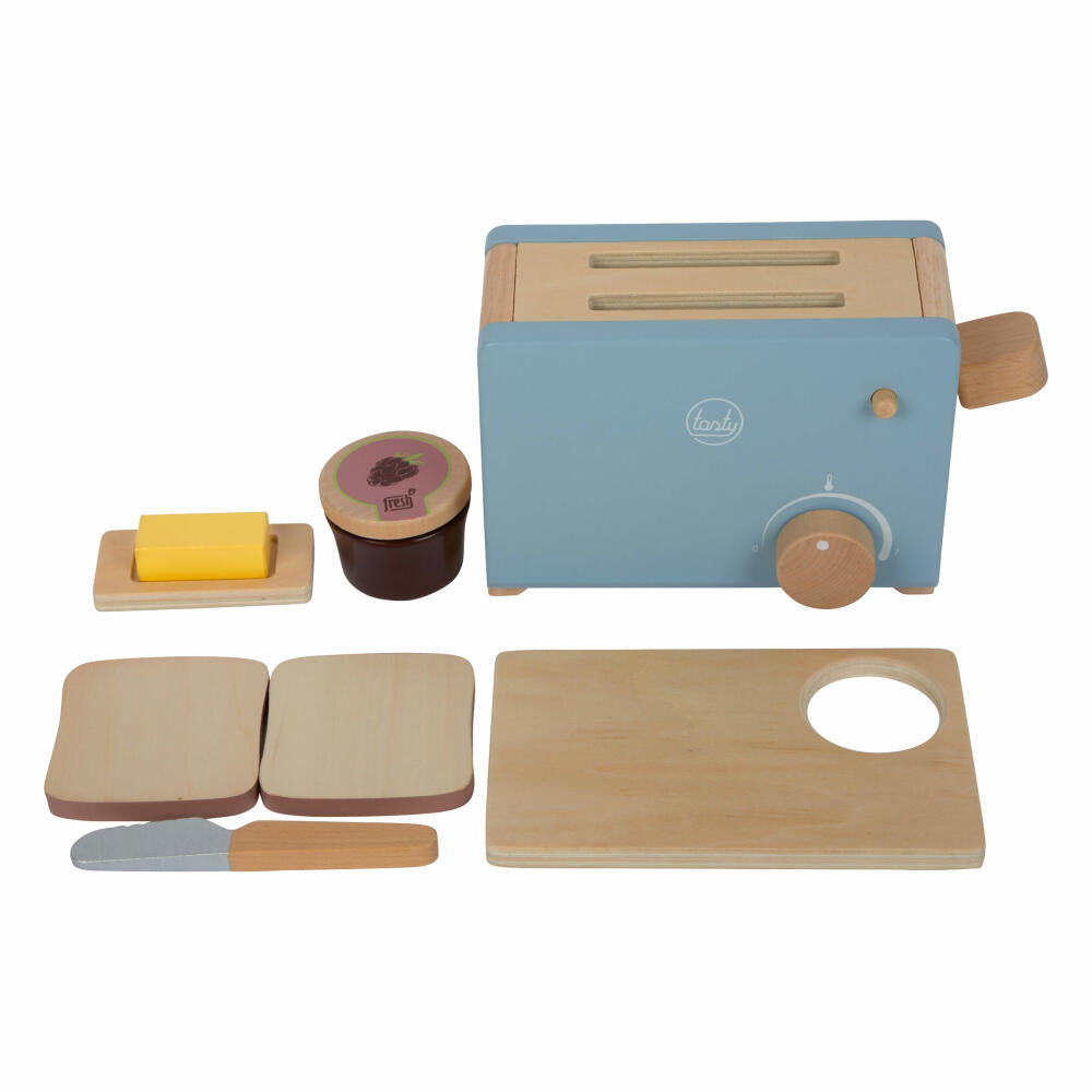 Legler Toaster-Set tasty, Küchenspielzeug, Spielzeug-Nahrung, Kaufladen Zubehör, Holz, 12246