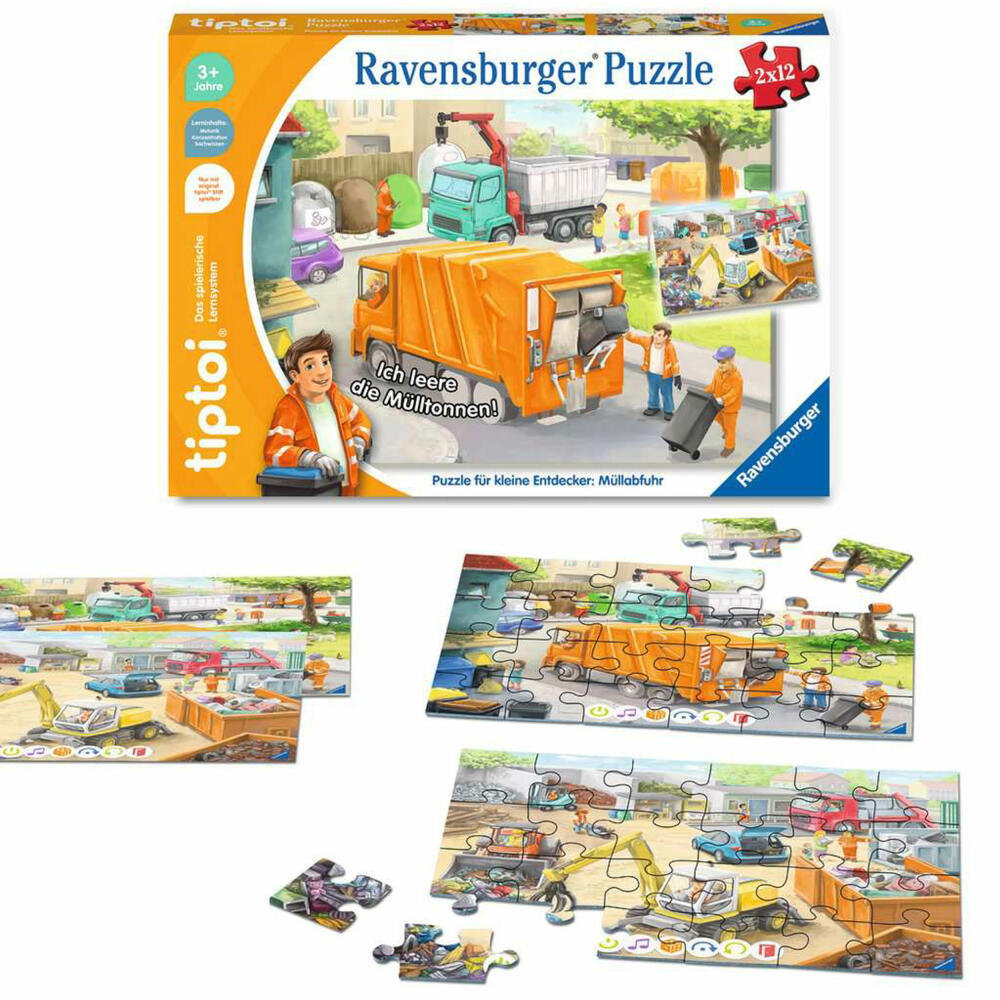 Ravensburger tiptoi Puzzle für kleine Entdecker: Müllabfuhr, Kinderpuzzle, Kinder Spiel, Lernspiel, 00172