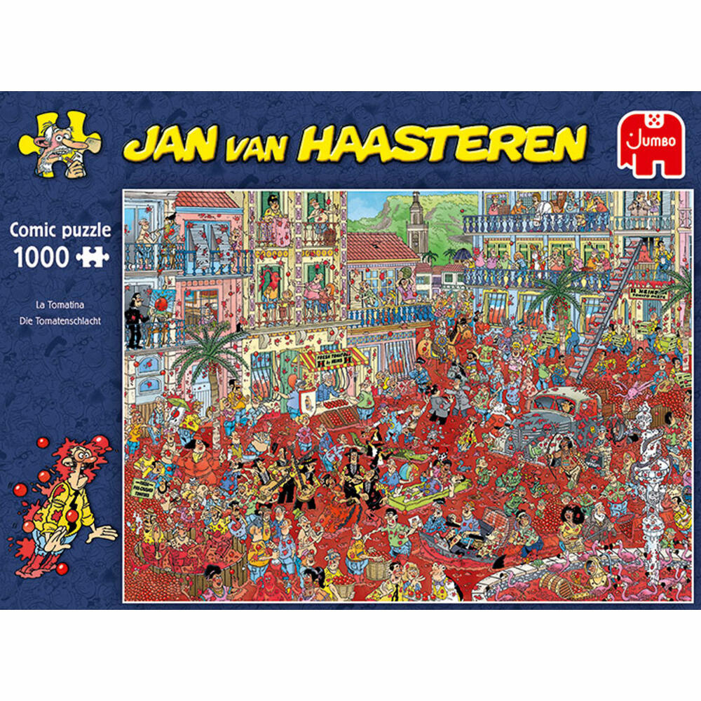 Jumbo Spiele Jan van Haasteren - La Tomatina, Puzzle, Erwachsenenpuzzle, Puzzlespiel, 1000 Teile, 20043