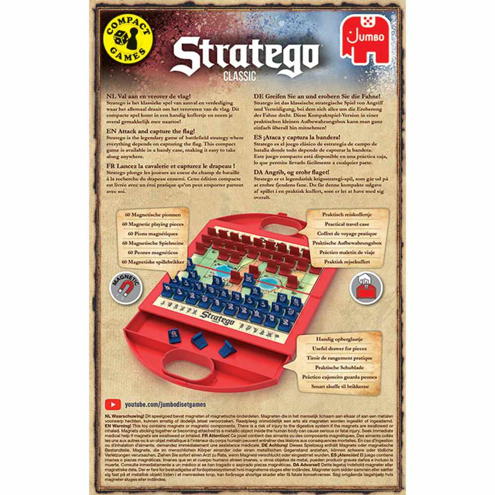 Jumbo Spiele Stratego Kompaktspiel, Strategiespiel, Gesellschaftsspiel, Reisespiel, Mitbringspiel, 19819