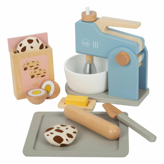 Legler Mixer-Set tasty, Küchenspielzeug, Spielzeug-Nahrung, Kaufladen Zubehör, Holz, 12248
