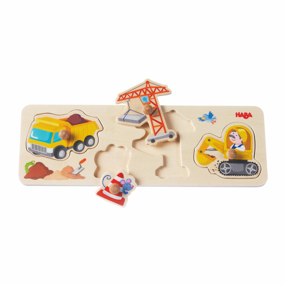 HABA Greifpuzzle Auf Der Baustelle, Greif Puzzle, Puzzlespiel, Kinderpuzzle, Spielzeug, 301943