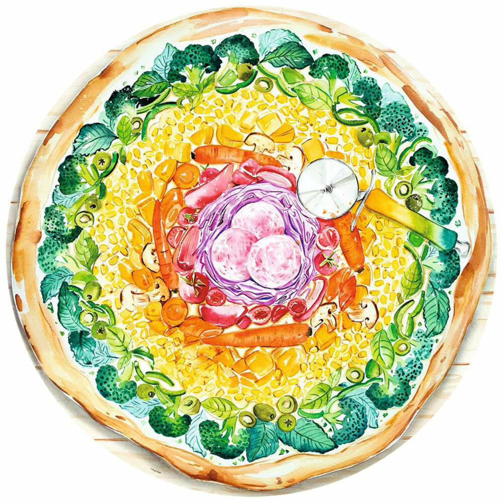 Ravensburger Puzzle Circle of Colors Pizza, Erwachsenenpuzzle, 500 Teile, ab 12 Jahren, 17347