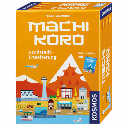 KOSMOS Familienspiele Machi Koro - Großstadt-Erweiterung, Erweiterung zum Grundspiel, Kartenspiel, Städte bauen, Spiel, ab 8 Jahren, 692568