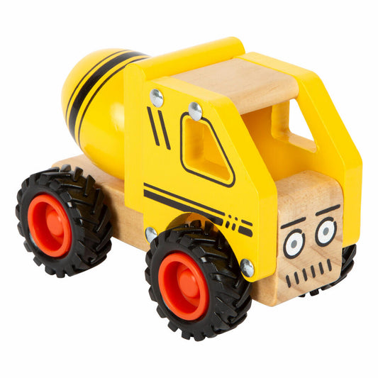 Legler Spielzeug-Betonmischer, Spielzeugauto mit gummierten Reifen, Holz, 12286