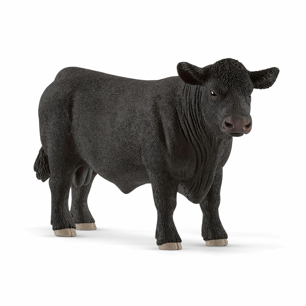 Schleich Farm World Black Angus Bulle, Rind, Bauernhof Vieh, Spielfigur, 8.3 cm, 13879