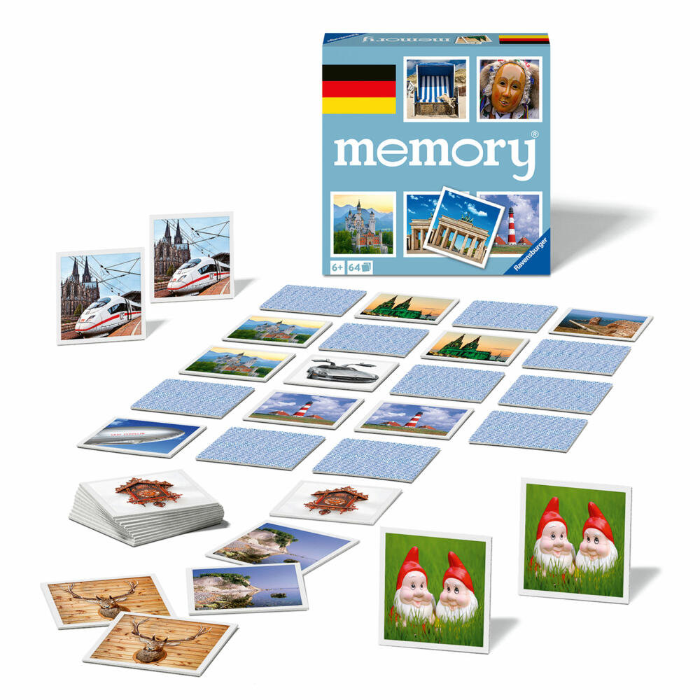 Ravensburger memory Deutschland, Memospiel, Kinderspiel, Kinder Spiel, ab 6 Jahre, 20883