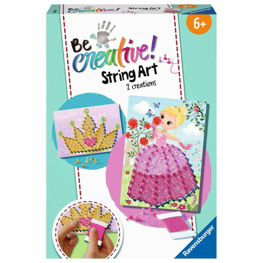 Ravensburger BeCreative String Art Princess, Bastelset, Nagelbilder, Bastel Set, Basteln, 18245