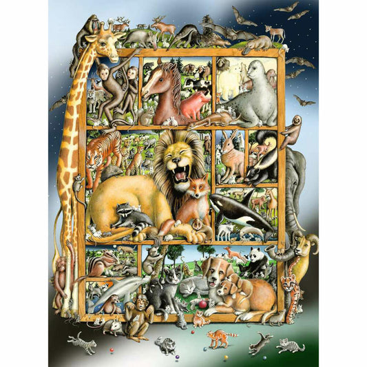 Ravensburger Tiere im Regal, 100 Teile XXL, Kinderpuzzle, Kinder Puzzle, ab 6 Jahren, 12000862