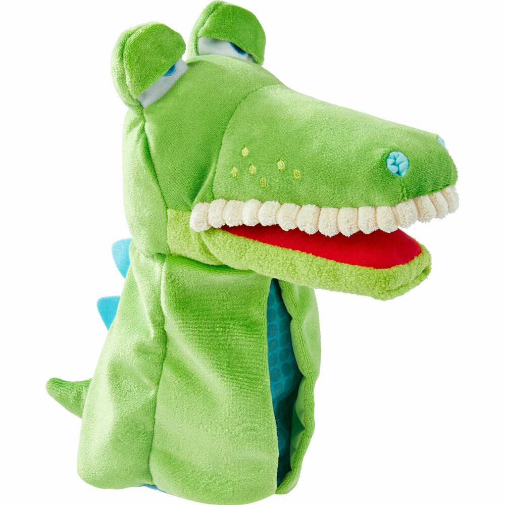 HABA Handpuppe Allesfresser Kroko, Puppentheater, Hand Puppe, Kasperletheater, Krokodil, 306255