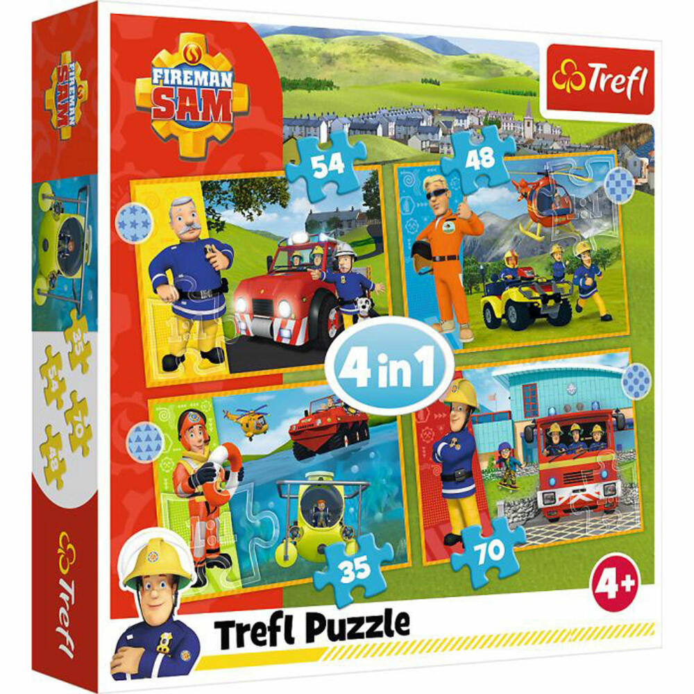 Trefl 4 in 1 Puzzle - Feuerwehrmann Sam