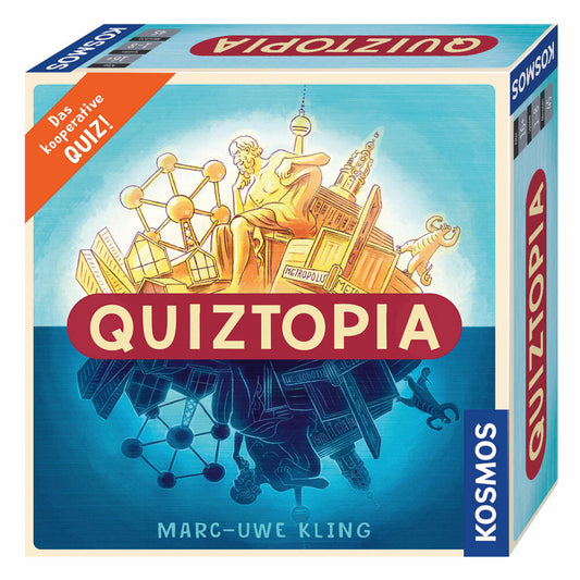 KOSMOS Familienspiele Quiztopia, Kooperatives Quiz, Rätselspiel, Gesellschaftsspiel, Gemeinsames Spiel, ab 16 Jahren, 694296