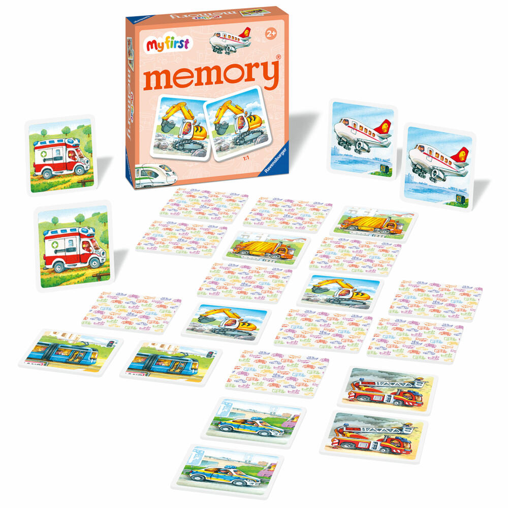Ravensburger My first memory Fahrzeuge, Memospiel, Kinderspiel, Kinder Spiel, ab 2 Jahre, 20878