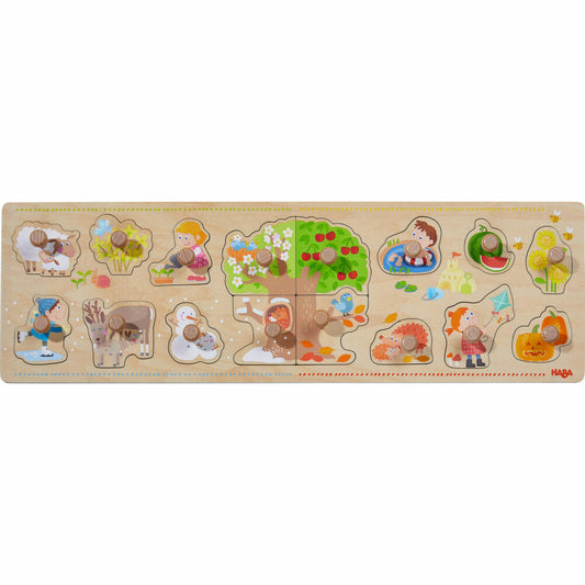 HABA Greifpuzzle 4 Jahreszeiten, Greif Puzzle, Kinderpuzzle, Kinder Spielzeug, 306290