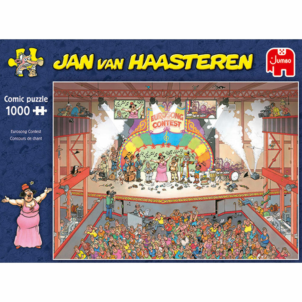 Jumbo Spiele Jan van Haasteren - Eurosong Contest, Puzzle, Erwachsenenpuzzle, Puzzlespiel, 1000 Teile, 20025