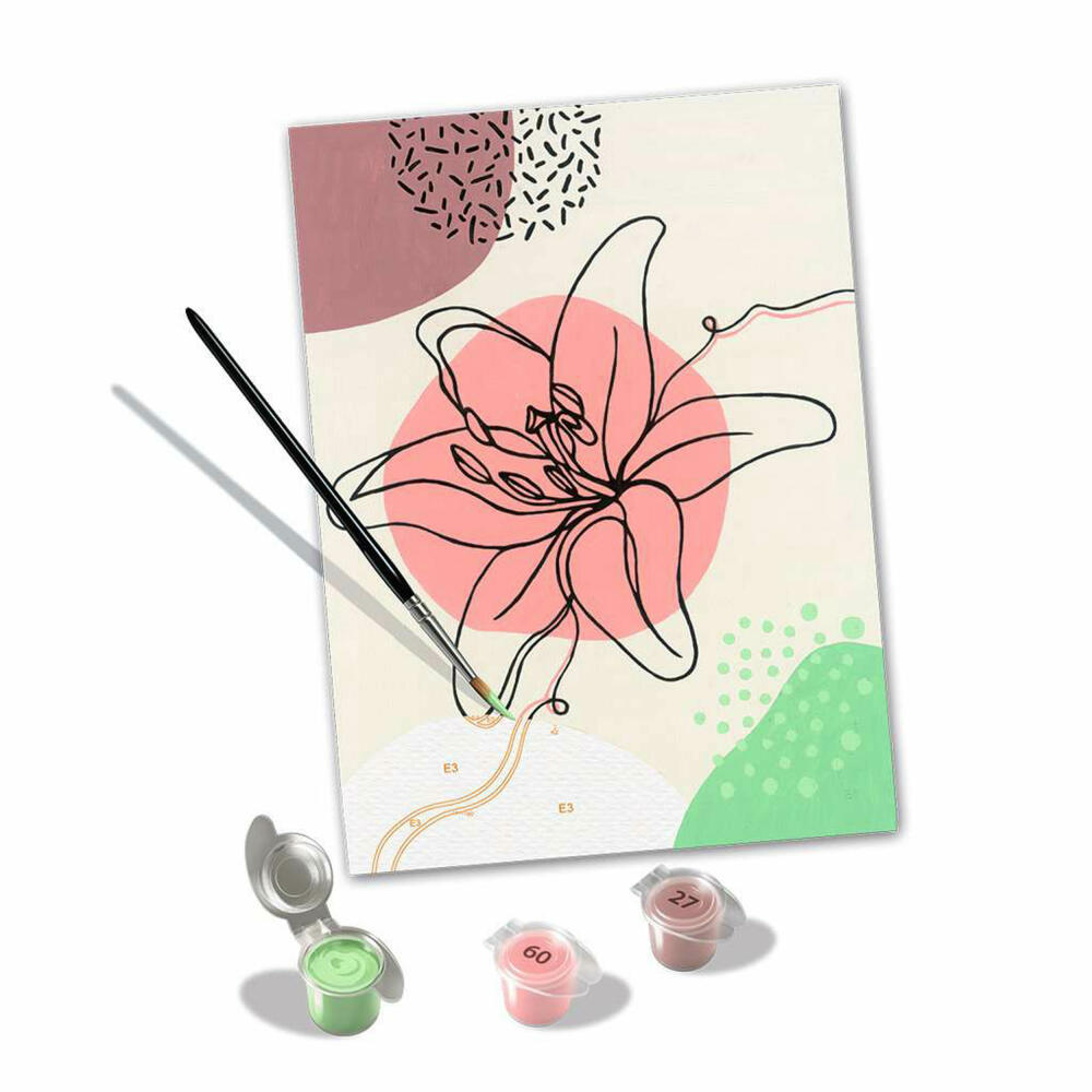 Ravensburger CreArt Floral Line Art, Malen nach Zahlen, Malset, Malvorlage, Malen, 23542