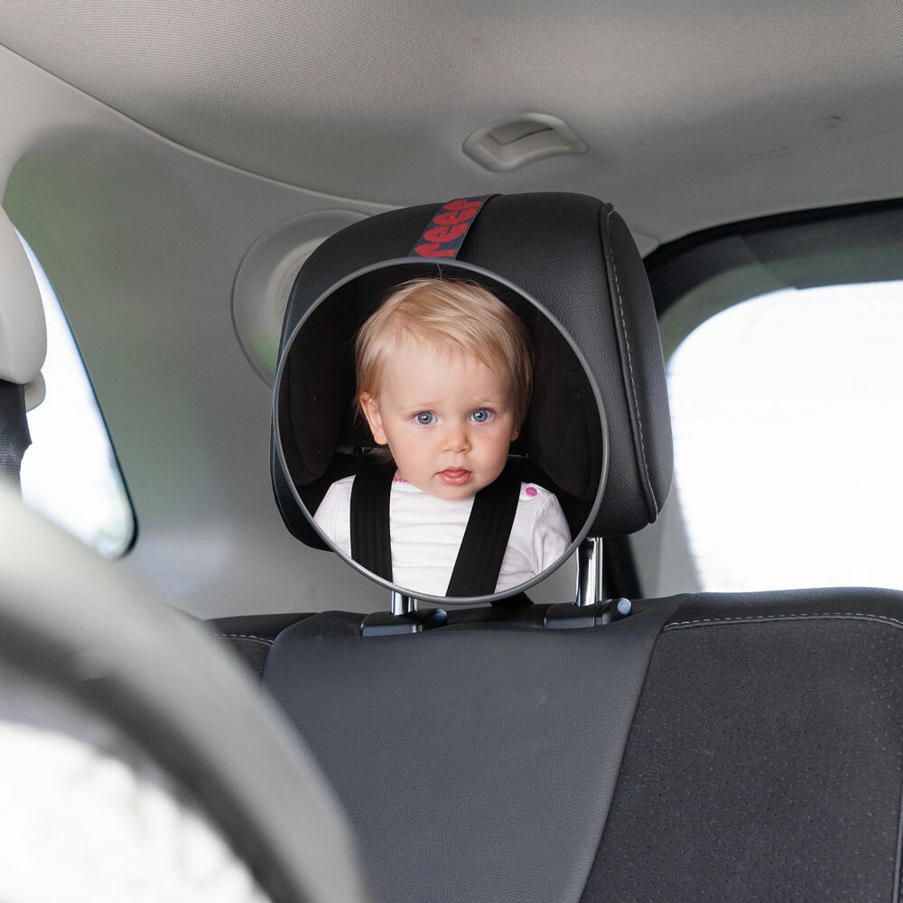reer SafetyView Sicherheitsspiegel, Baby-Rücksitzspiegel, Autospiegel, Rückspiegel, Baby, für Babyschalen und Reboarder-Kindersitze, 8601
