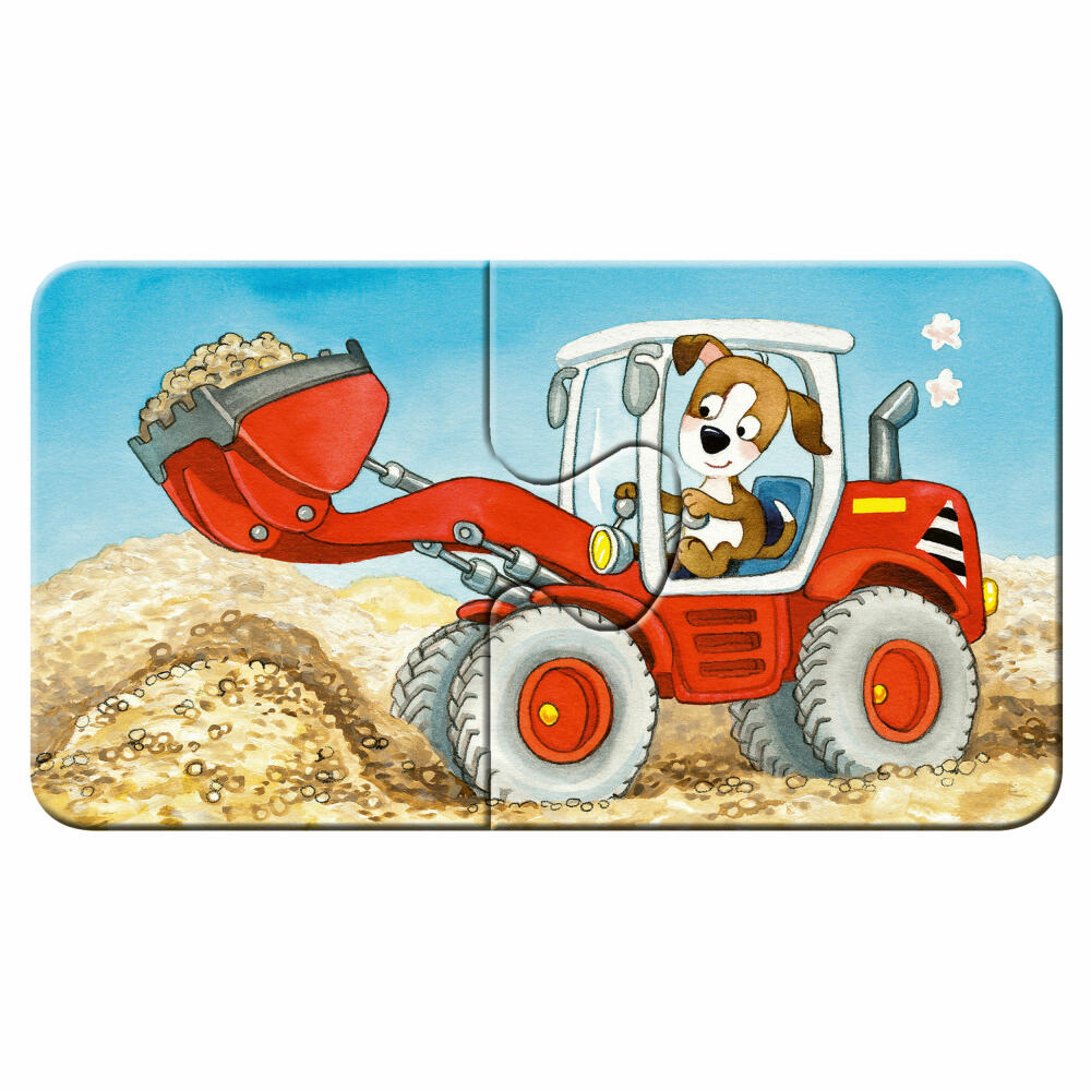 Ravensburger Puzzle Tierische Baustelle, My First Puzzles, Kinderpuzzle, Legespiel, 9 x 2 Teile, 03074