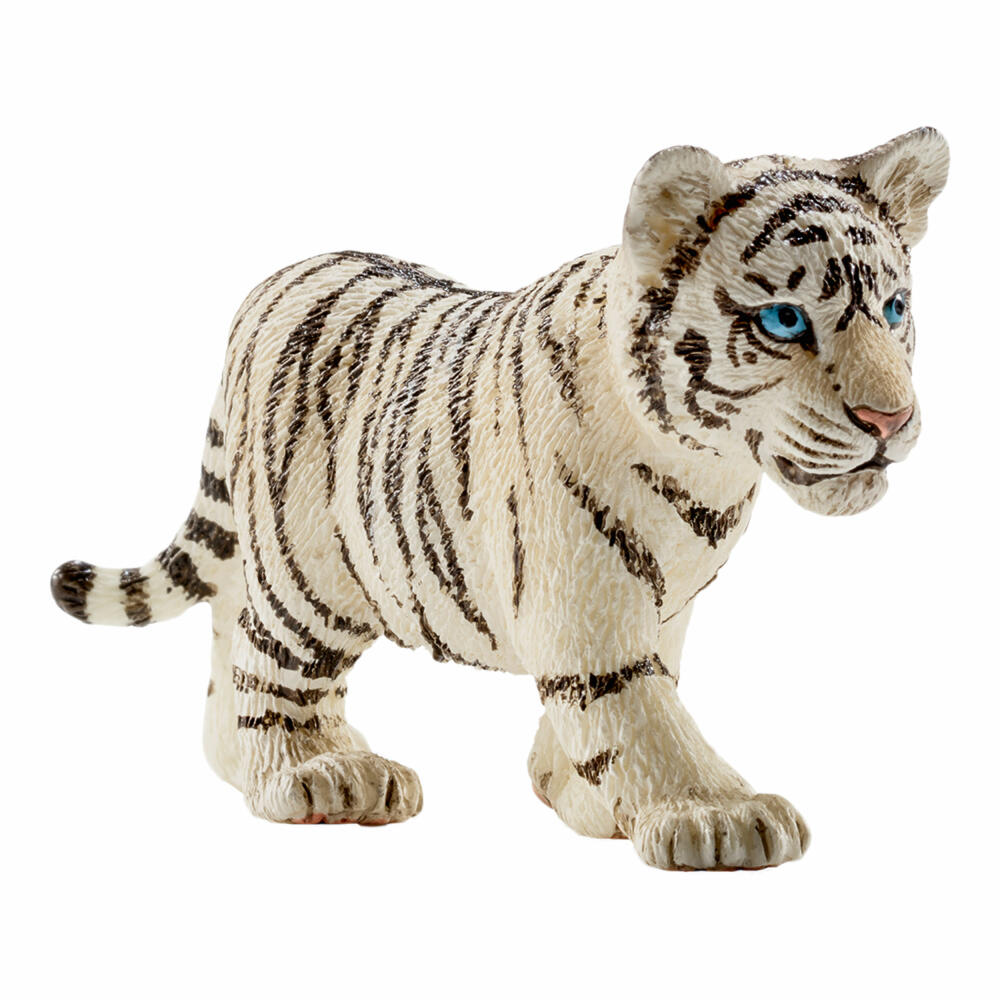 Schleich Wild Life Tigerjunges Weiß, Tiger Baby, Raubkatze, Wildtier, Spielfigur, 7 cm, 14732
