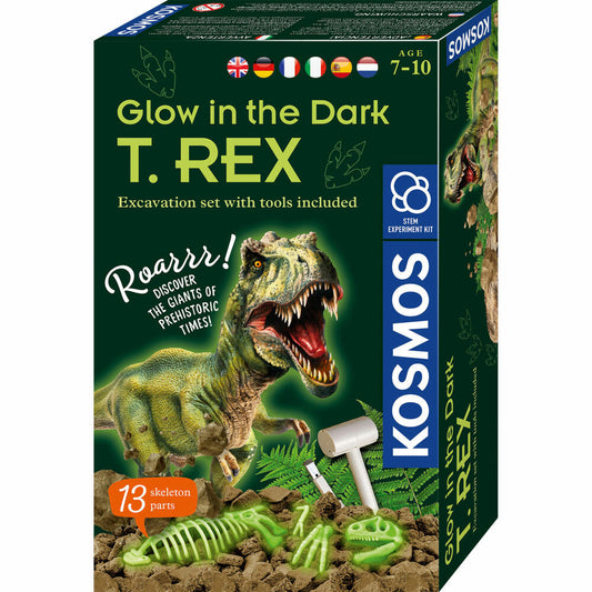 KOSMOS Nachtleuchtender T-REX / Glow in the Dark T-REX, Experimentierkasten, Kinder, Mehrsprachig, 616915