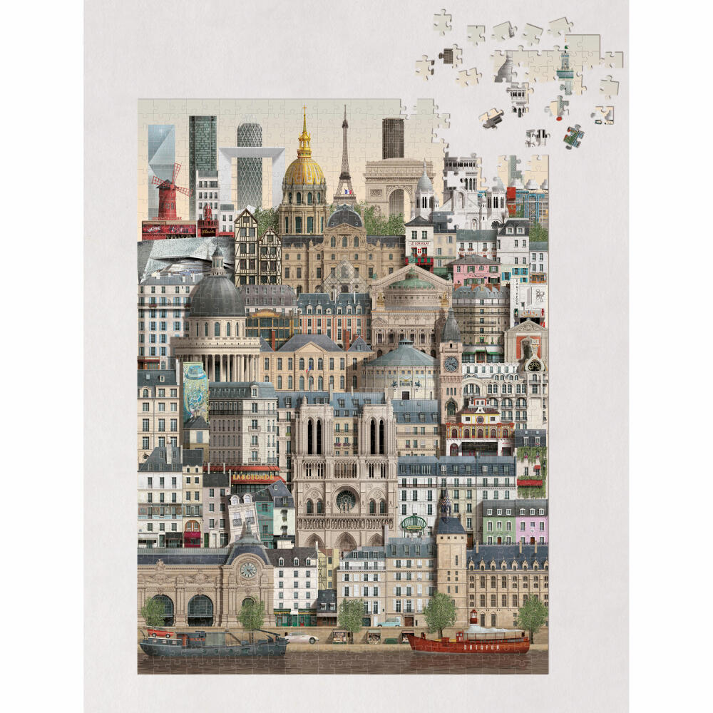 Martin Schwartz Puzzle Paris, Städtepuzzle Frankreich, 50 x 70 cm, 1000 Teile, MS0606