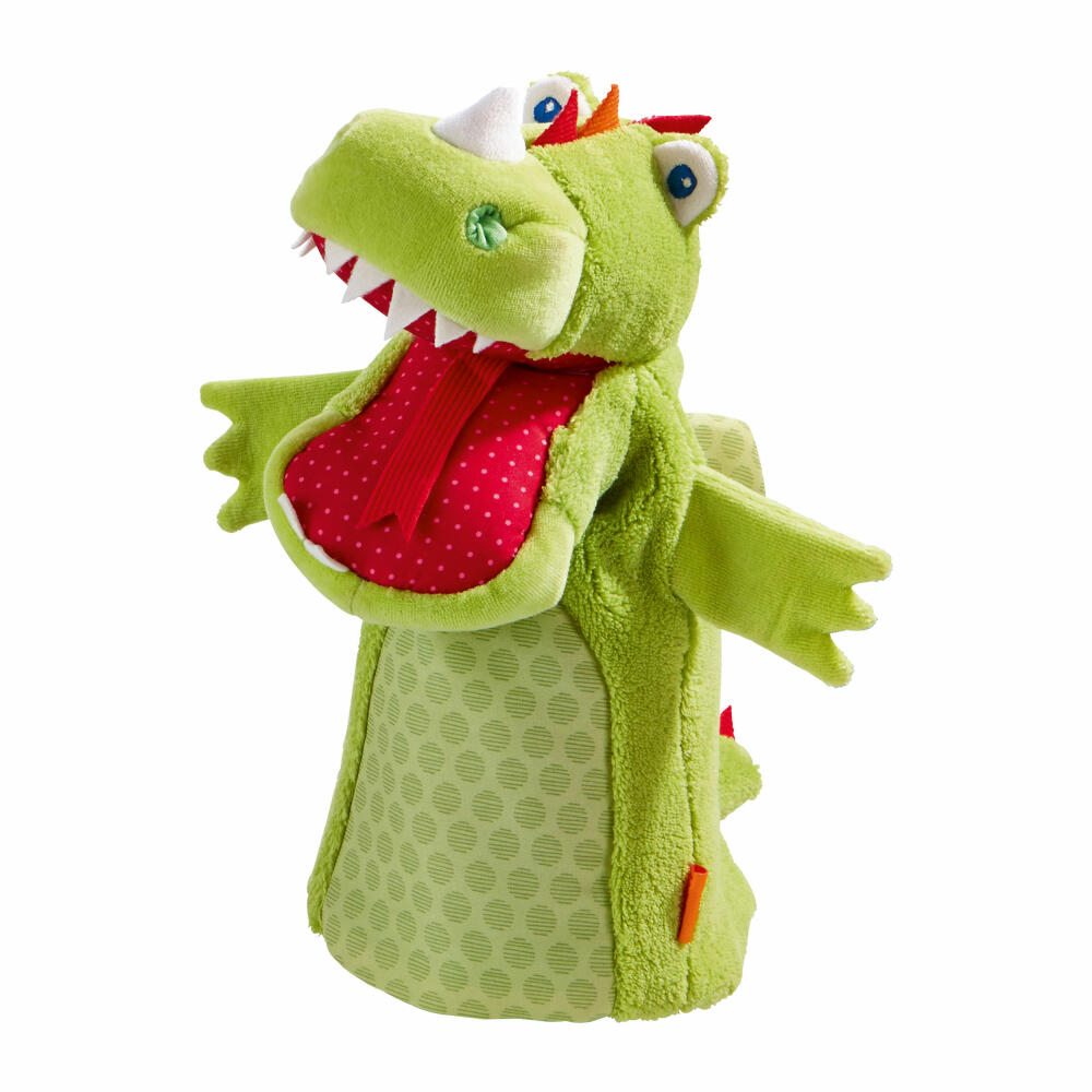 HABA Handpuppe Drache Vinni, Puppe Figur, Handtheater, Theaterfigur, Kuschelpuppe, Spielzeug, 302525