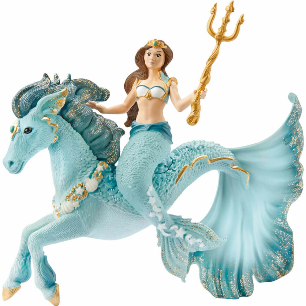 Schleich bayala Meerjungfrau-Eyela auf Unterwasserpferd, Spielfigur, Figur, Pferd, ab 5 Jahre, 70594