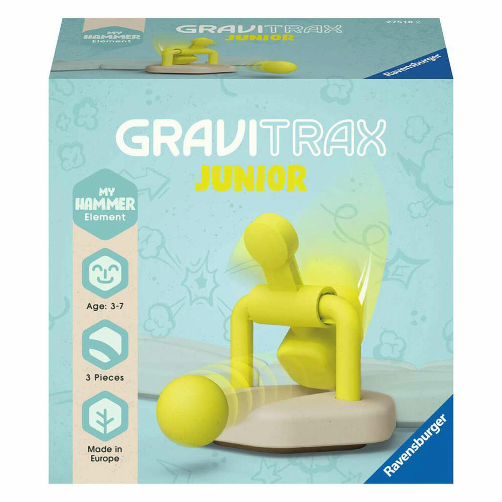 Ravensburger GraviTrax Junior Element Hammer, Erweiterung, Interaktives Kugelbahnsystem, Kugelbahn, Zubehör, 27518