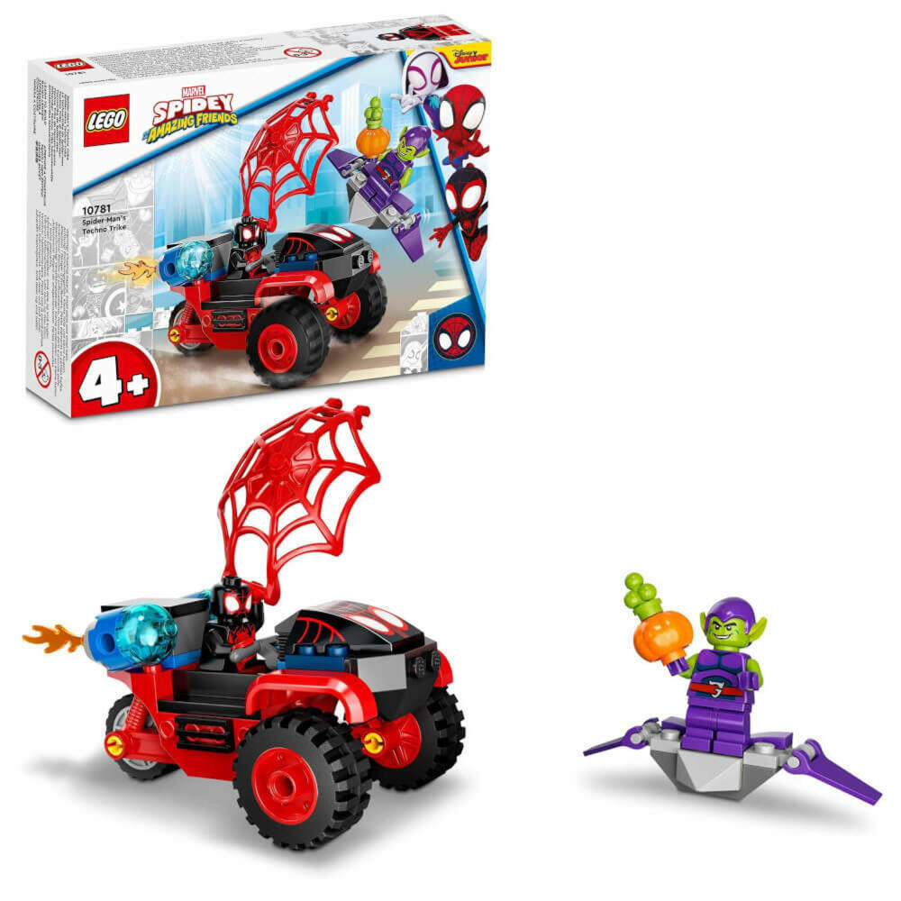 LEGO Marvel Spiderman Miles Morales Spider-Mans Techno-Trike, 59-tlg., Bauset, Konstruktionsset, Bausteine, Spielzeug, ab 4 Jahre, 10781