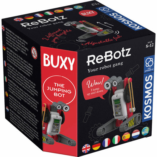 KOSMOS ReBotz - Buxy the Jumping Bot / Der Jumping-Bot, Roboter, Experimentierkasten, Kinder, Mehrsprachig, 617042