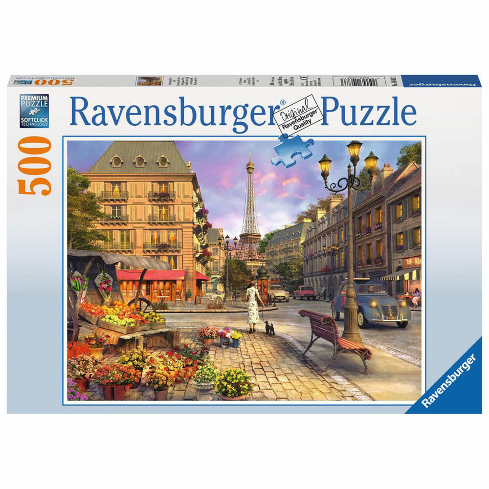 Ravensburger Puzzle Spaziergang Durch Paris, Erwachsenenpuzzle, Erwachsenen Puzzles, Premiumpuzzle, Standardformat, 500 Teile, 14683 3