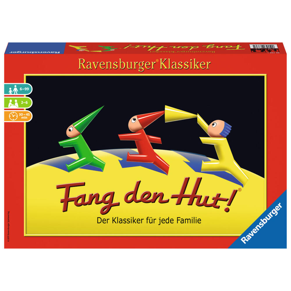 Ravensburger Klassiker Fang Den Hut!, Würfellaufspiel, Würfelspiel, Klassiker, Brettspiel, Gesellschaftsspiel, Familien Spiel, 26736 1