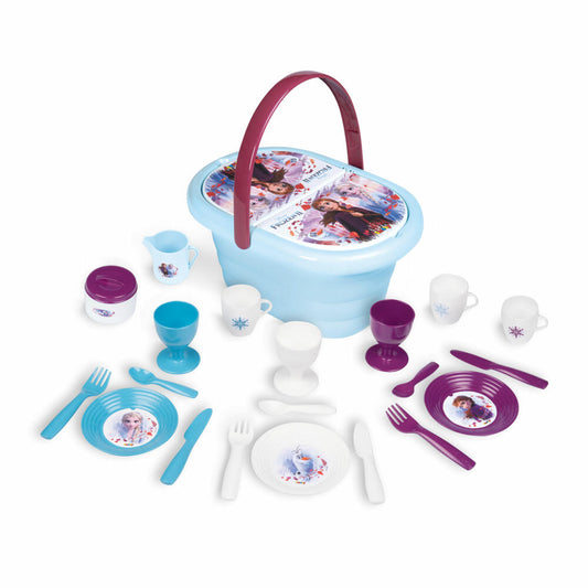 Smoby Frozen 2 Picknick-Korb, Geschirr, Becher, Puppengeschirr, Eiskönigin, Spielzeug, Kinder, 7600310511