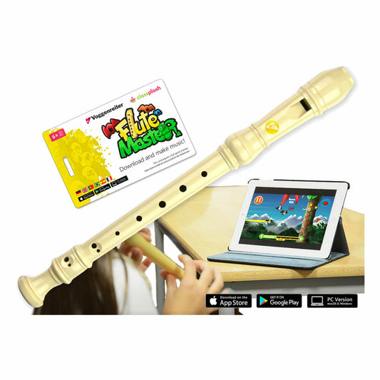 Voggenreiter Flute Master App mit Blockflöte, Block Flöte, Lernsoftware, Kinder, Instrument, Deutsche Griffweise, Kunststoff, ab 6 Jahre, 1141