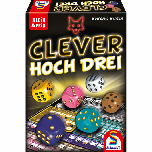 Schmidt Spiele Klein & Fein Clever hoch Drei, Familienspiel, Würfelspiel, Würfel Spiel, 49384